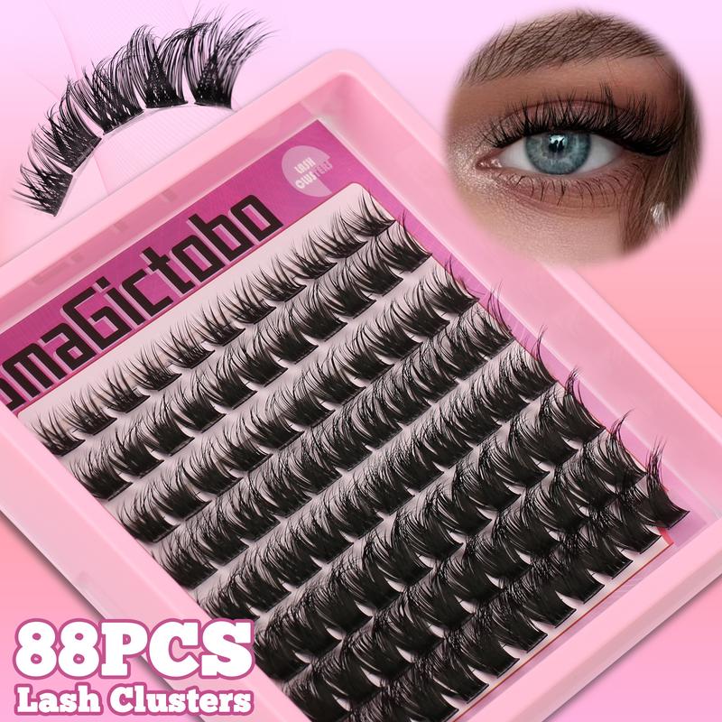 4 Styles Upgrade  Ultra/Mega/ Dramatic/Volume/ Lash Clusters  Gift Packs, WaterProof Lashes Eyelash Clusters Extensions with  for Beginners and Proficient, DIY at Home Easily，Extension Soft comfortable Easy Apply Natural Look for Makeup gift Lash Clusters