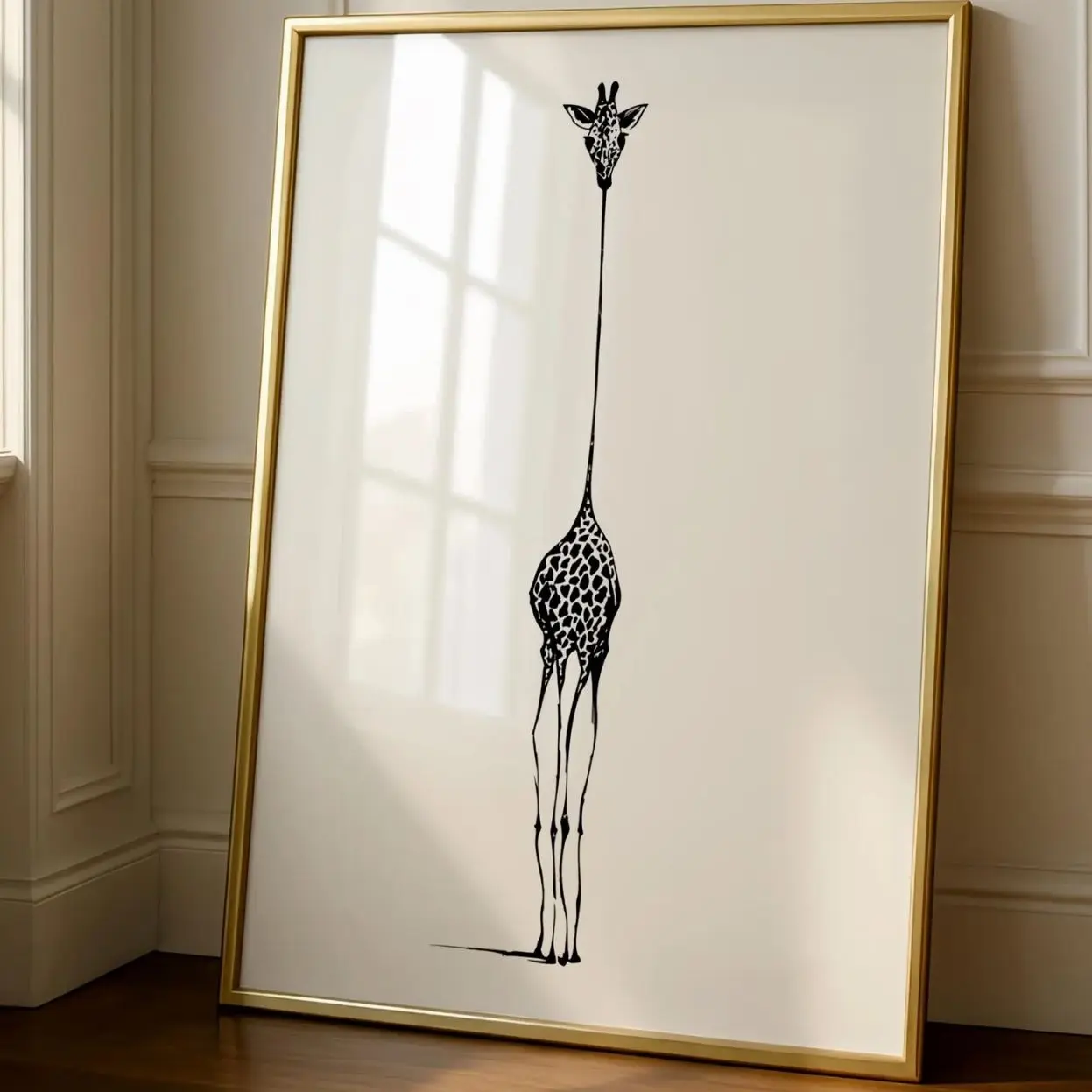 Giraffe Wall Art, Minimalist Animal Print, Safari Nursery Poster Decor C