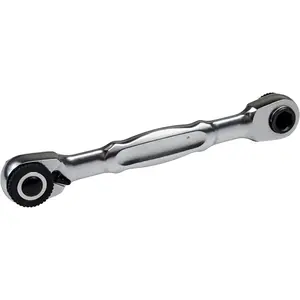 1/4" Drive Mini Ratchet Wrench - Double Headed Stubby Ratchet for 1/4" Square Sockets & Hex Bits - 72- Low Profile EDC Tool for Tight Spaces