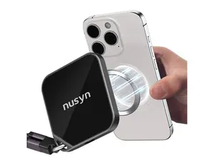 Nusyn NSP33 1TB Magnetic Portable SSD, Up to 2000MB/s, USB-C, USB 3.2 Gen 2x2, Aluminum+Glass Housing, Supports iPhone 15/16/17 Pro & Pro Max ProRes HDR Recording, Compatible with Tablets, Computers, Smartphones, PC - Black