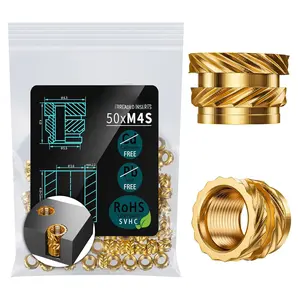 50 count Threaded Inserts M4Sx4.0 Brass Heat Set Insert for Plastic and  Printing Components