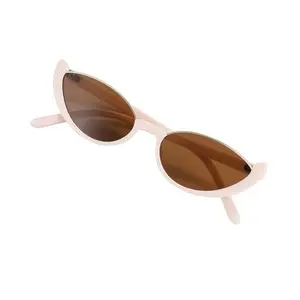 Cream Beige Half Rim Cat Eye Sunnies - Stylish Sun Frames with Unique Design Features