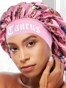 Women's Soft Sleeping Cap Hair Care Cap with Zodiac Prints, Wide Brim Headband for Curly Hair, Comfortable Fit for Girls and Women, Suitable for All Hair Types