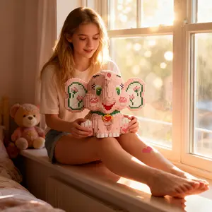 Wwjd Valentine's Day Bear Building Blocks 3D Puzzle Model, Stress Relief Toy, Indoor Decoration, Birthday Christmas New Year Gift