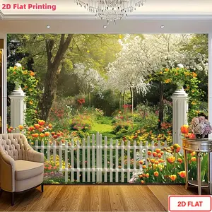 1pc, 2D Flat Printing Spring Background Garden Landscape Grassland Park Backdrop Easter Baptism Birthday Party Decoration Studio Photography Banner Props Photo Booth Gift