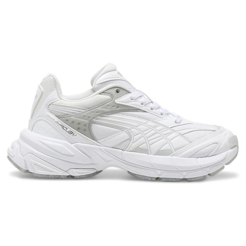 PUMA Womens Velophasis Jelly Glitter Lace Up Sneakers Shoes Casual - White