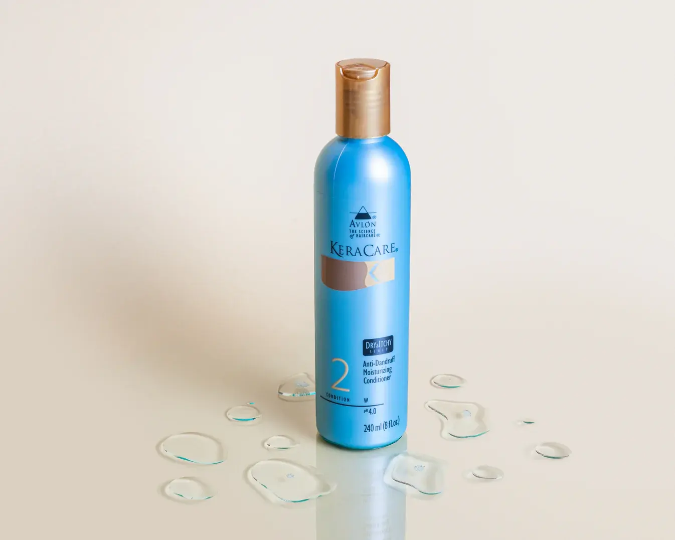 Avlon KeraCare Dry & Itchy Scalp Conditioner - Unisex Adults Regular Edition, 8oz Liquid, Hair-Moisturizing, Anti-Dandruff, Detangling, Coconut Oil Infused, No Harsh Irritants, Single Haircare Bottle
