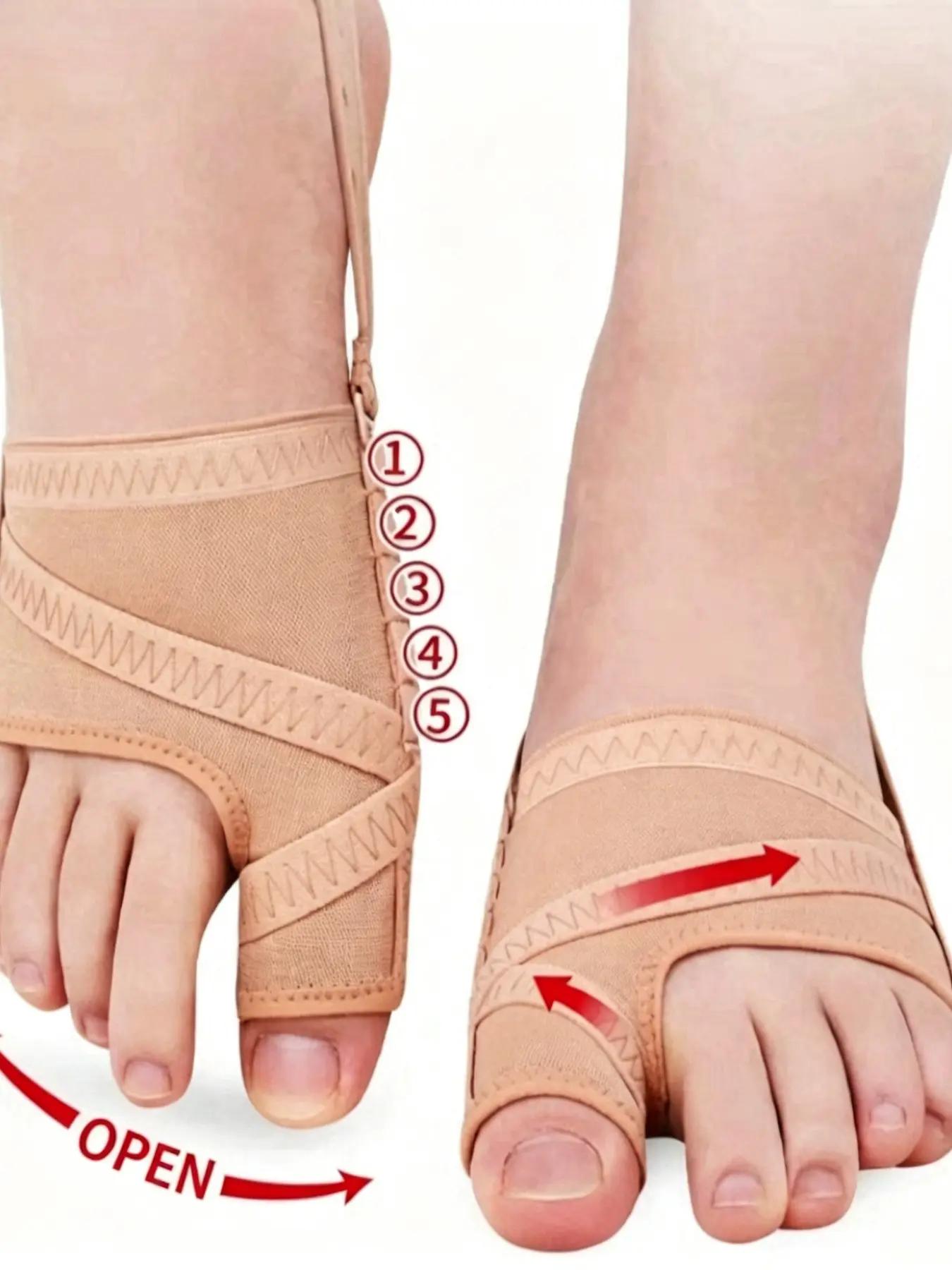 New 5-Adjustable Fit Hallux Valgus Correction Socks, Separated Toe Socks, Breathable Thin Design, Healthcare, Unisex, Non-Separate Feet, Single Pair