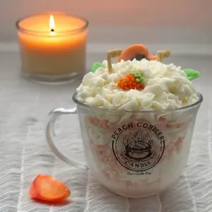 Peach Cobbler Candle - Smell amazing and have long burn time!