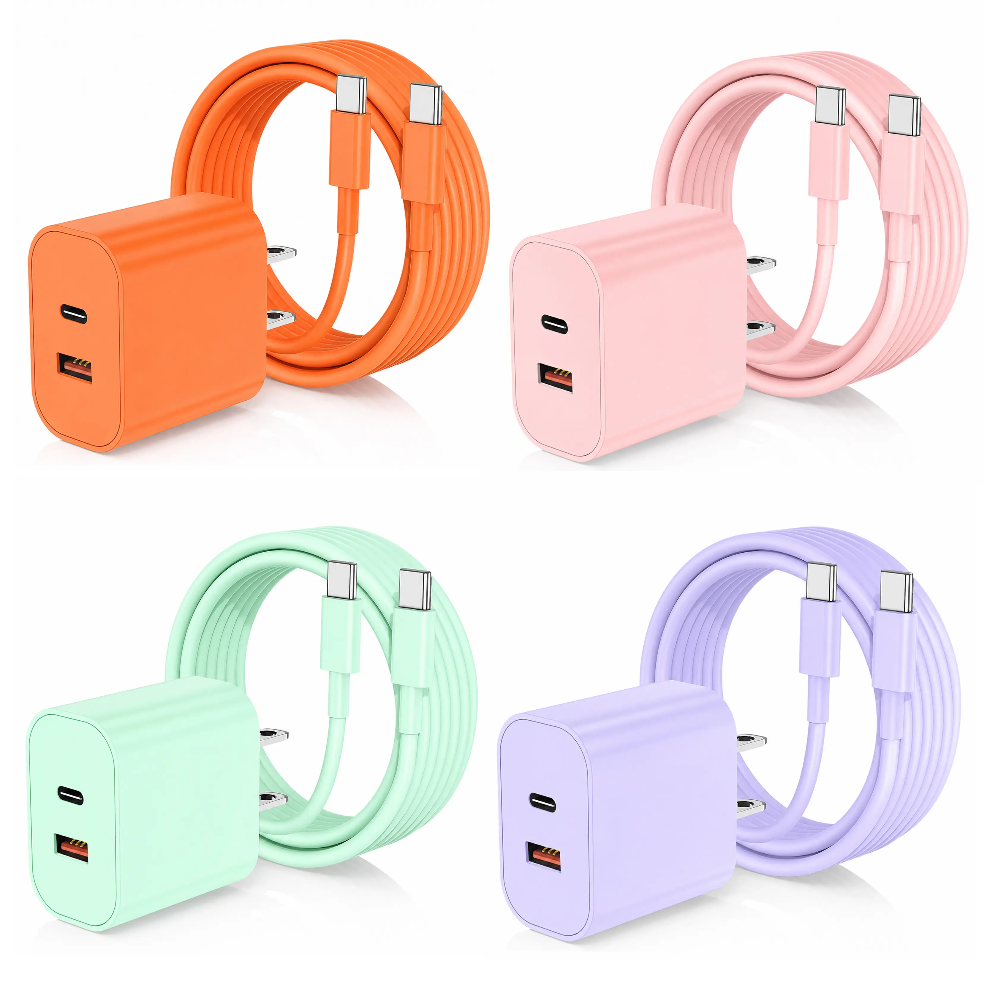 for iPhone 17 16 15 Fast Charging kit , 20W USB C+18W USB-A Charger Block with 10FT USB-C to C Cable Type C Wall Charger Block for iPhone 17 16/16 Plus/16 Pro Max/iPhone 15/15 Pro Max/iPad adapter Cellphone