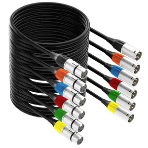 XLR Cables, 6-Pack Multi-Colored XLR Male to Female Micphone  with 3-Pin XLR Connector Balanced DMX  for Recording Studio, Podcast, Mic Mixer, Amplifier - 1.8m