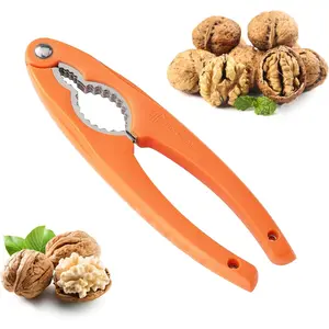 Nut Cracker, Stainless Steel Nut Crackers for All Nuts, Heavy Duty Nut Cracker Tool For Walnut, Pecan, Chestnut, Crab, Lobster and More, Ergonomic Handle (Orange)