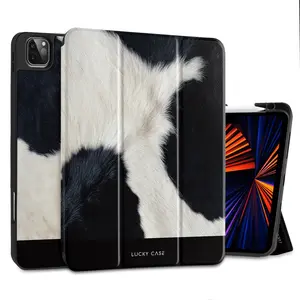 iPad Protective Case Original Design Series Artificial Leather, High-Quality Thick Tpu Soft Cover, Auto Sleep, Pen Slot, Cow Color