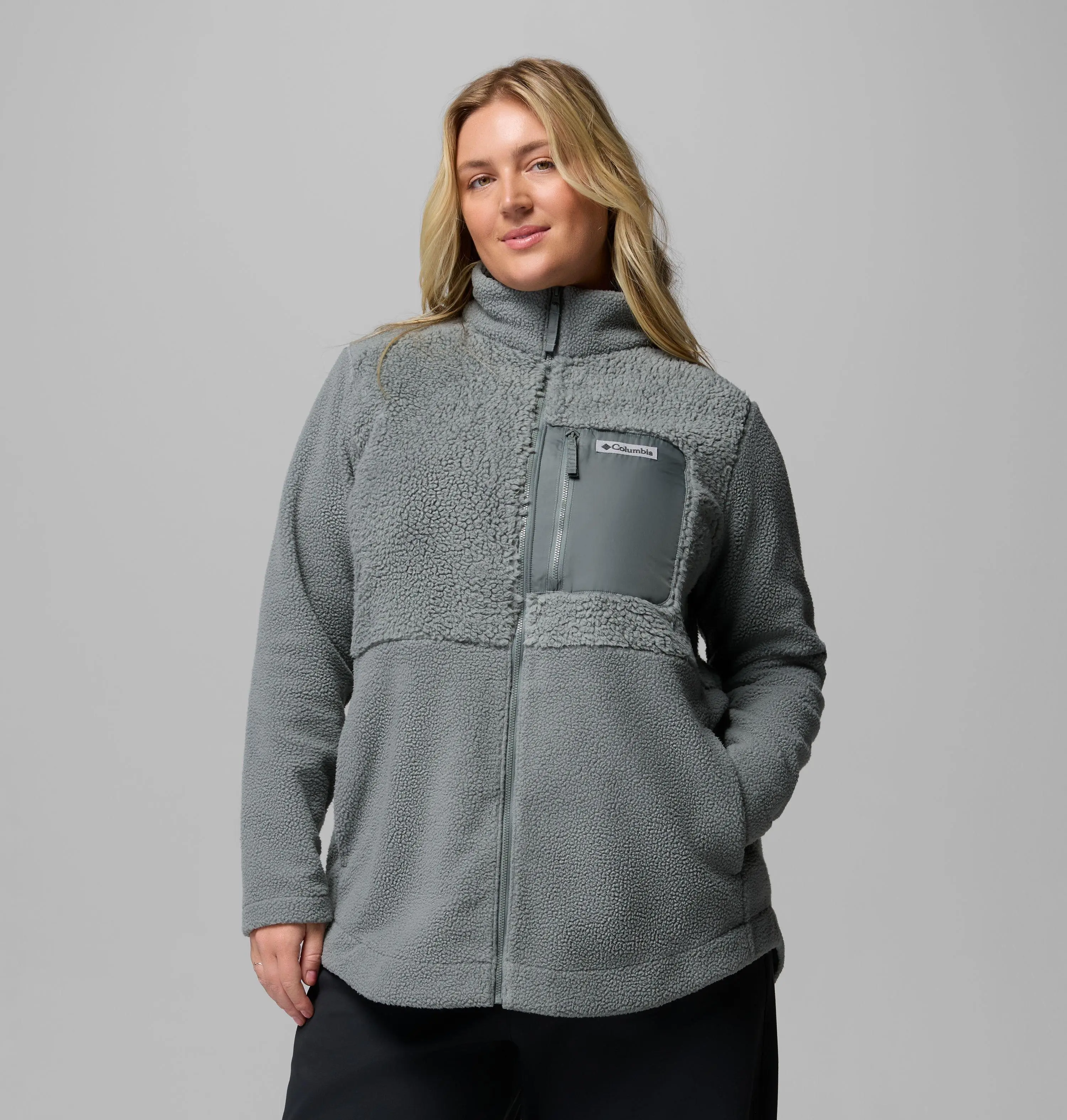 Women's Columbia Lodge Sherpa Full Zip Fleece Jacket - Plus Size