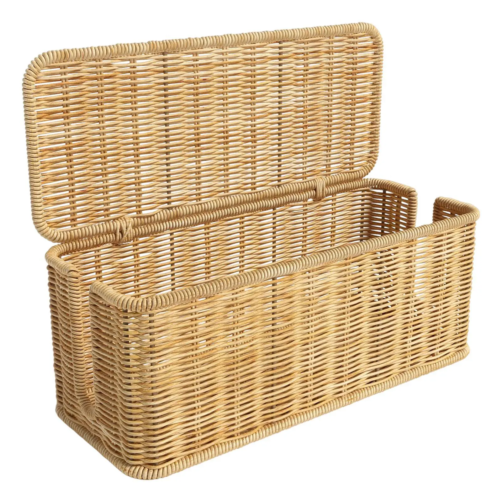 Handwoven Rattan Style Cable Management Box, Decorative Storage Cord Organizer Box for Power Strips & Cords, Cord Hider for Home, Kids & Pet Safety, DIY-Friendly Cord Management