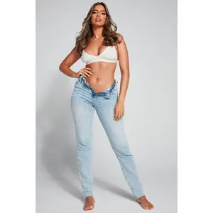 Tall Took Him By Surprise Slim Fit Boyfriend Jeans - Light Blue Wash