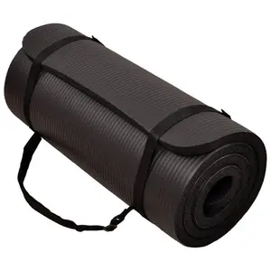 BalanceFrom Yoga Mat, 1" Extra Thick Exercise Pilates Workout Mat, Graphite