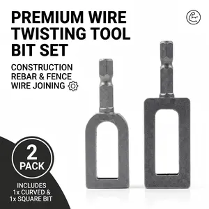2-Pack #9 & #11 Drill Wire Twister Tool Bit Set, 1/4" Hex Shank Wire Knotter for Rebar, Fence, Fast Tying Tool Compatible with Most Power Drills