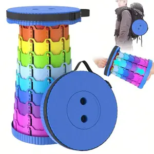 1pc Upgraded Portable Folding Stool, Retractable Chair For Camping Fishing Hiking BBQ, Lightweight & Easy Storage