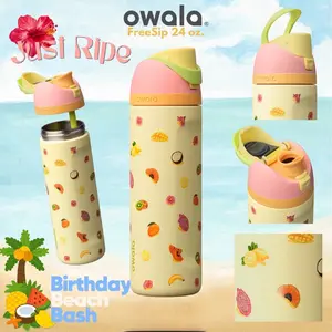Owala FreeSip “Just Ripe” Birthday Bash Water Bottle – Insulated Leak Proof Tumbler for Gym, Travel, School & Daily Hydration