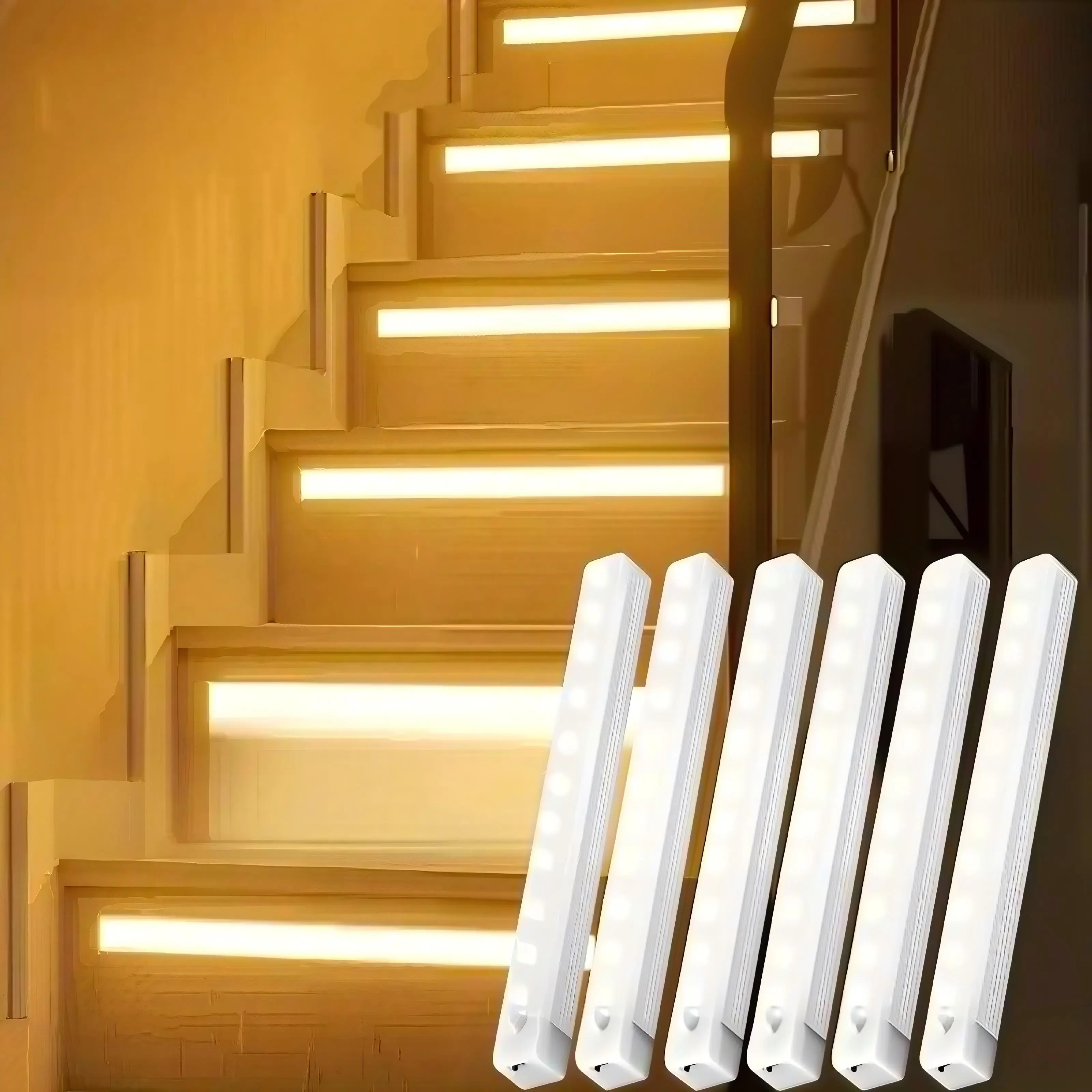 Cabinet lights, lighting fixtures, rechargeable battery-powered sensor lights, indoor dimmable wardrobe lights, suitable for kitchens and stairwells. Indoor sensor lights, suitable for pantry, wardrobes, kitchens, bathrooms, wireless under-cabinet lights