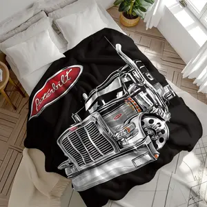 Peterbilt Hardcore Fleece Blanket, Soft and Comfortable Home Throw for Couch, Cozy Winter Nap Blanket, Perfect Holiday Gift for Men and Women, Soft Warm Blanket