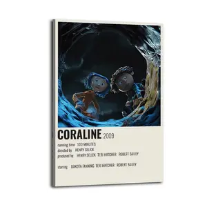 Coraline Poster Canvas Wall Art Home Decorative Prints Fade-Resistant Canvas Print Various Size for Home Gym Office Wall Decor