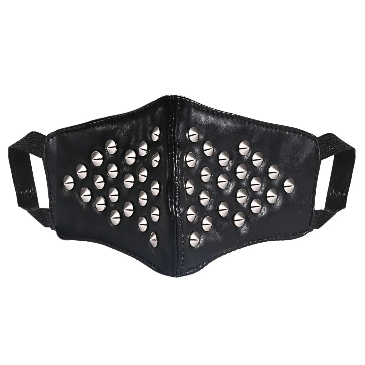 OIDEA Punk Rock Rivet Half-Face PU Leather Mask - Unisex 4.7in Lightweight Industrial Synthetic Dustproof Mask with Strap, Stage Wear Musical Party Accessory for Bikers, Gift Option, Accessories