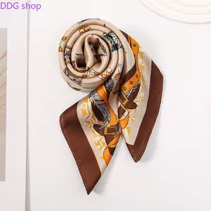 70cm Satin Square Scarf for Women, Floral & Polka Dot Print Silk Feel Bandana, Elegant Versatile Neck & Head Wrap, Fashion Accessory for Daily, Party & Outfit Styling