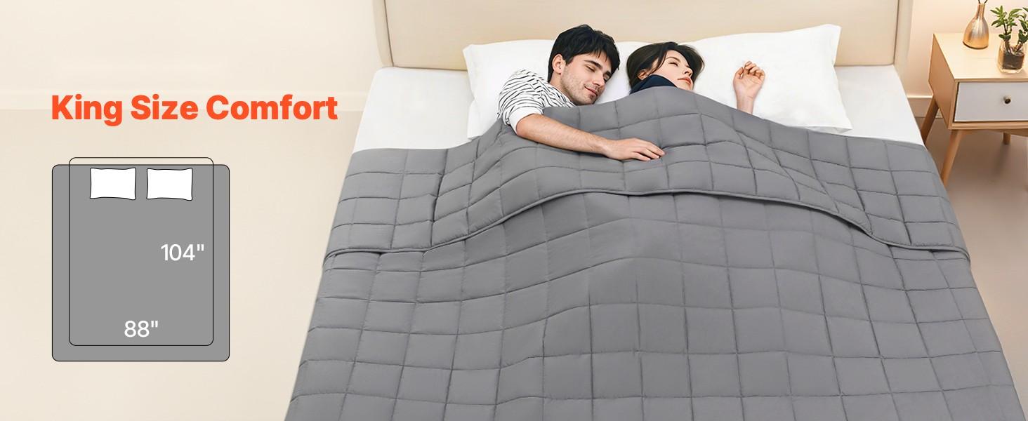 Weighted Blanket 25Lb 88 X 104 Inches King Size, Cooling Breathable Heavy Blanket For Deep Sleep, Anxiety Relief, Stress Reduction, And Relaxation, Premium Quality Sleep Aid, Hypoallergenic Fabric, Easy Care
