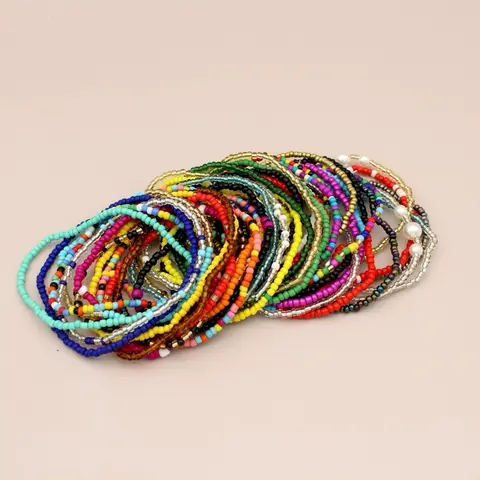 10 pcs Random Color Ankles Bracelet Set - Vibrant Beaded & Multicolor Designs for Stylish Footwear Accessories