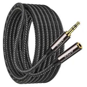 Headphone Extension  10 FT,[Copper Shell, Hi-Fi Sound] 3.5 mm Male to Female Stereo Audio  Nylon Braided Aux Cord for Smartphones, Tablets, Media Player