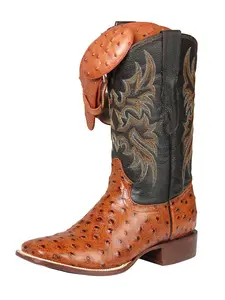 El General Rodeo - Printed Ostrich leather boots - Cogñac 44936