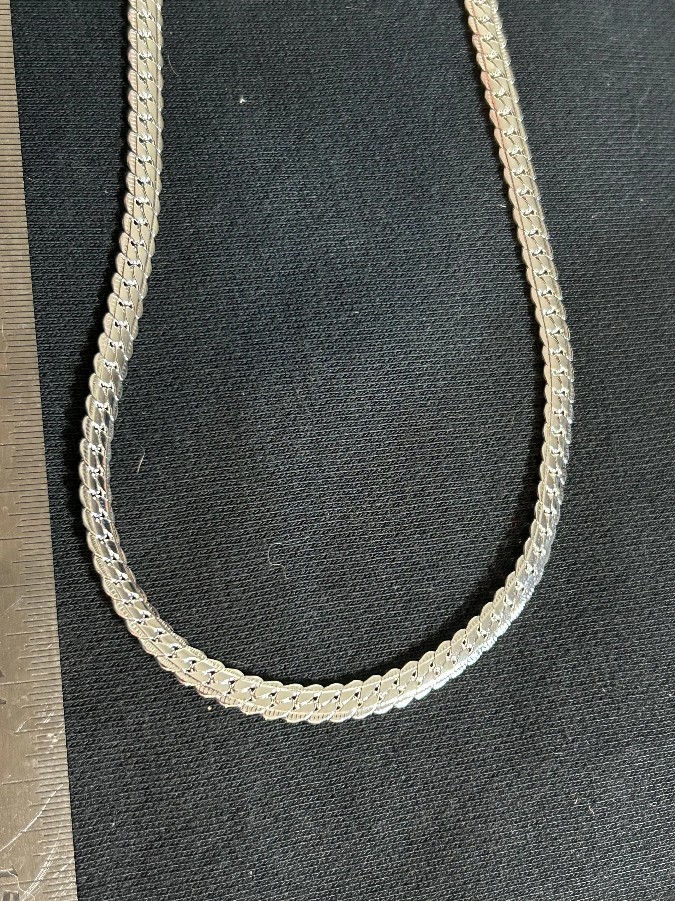 Solid 925 Sterling Silver Herringbone Flat Snake Chain Necklace