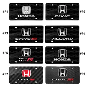 Honda Civic Si License Plate Frame, Carbon Fiber Honda Plate, Civic Type R Car Tag, Accord Auto Accessory, JDM Inspired Front License Plate Gift