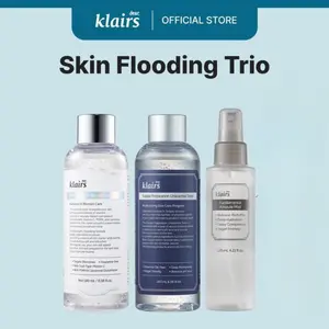 [Dear Klairs] Skin Flooding Trio, Panthenol Green Tea Mist, Supple Prep Unscented Moisturize Toner, Vitamin Vegan PDRN Toner, Korean Skincare Evening Calming