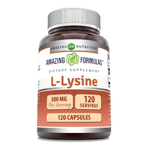 Amazing Formulas L-Lysine Amino Acid Supplement | 500 Mg | 120 Capsules | Non-GMO | Gluten-Free | Made in USA