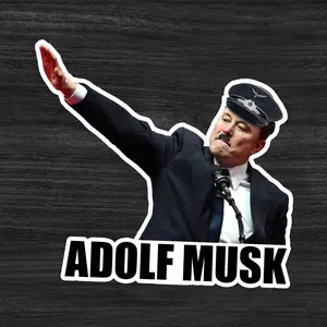 Elon Musk Fascist Sticker, Anti MAGA Waterproof Decal for Car, Laptops, Bottles, Gifts, Political Stickers, Fuck Elon Musk