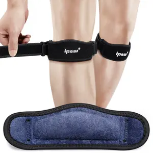IPOW 2 packs of thickened mats and wide The bone straps, the relieving Patelar tendon support, adjustable basketball bracket belt, running, jumping knee, volleyball,