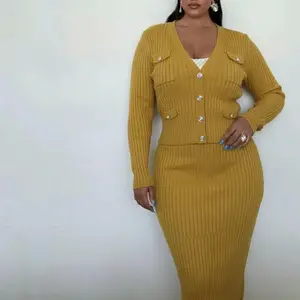 “Plus Size Mustard Yellow Ribbed Knit Cardigan  Cozy Fall Sweater with Pockets – Perfect for Layering, Work & Weekend Looks” Fabric Knitwear cardigan outfits