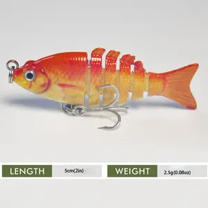 Multi-Pack Fishing Lures Suitable for Bass, Multi-Section Slow Sinking Bionic Swimming Lure Set, Realistic Freshwater Saltwater Bass Fishing Gear, Artificial Fishing Lure