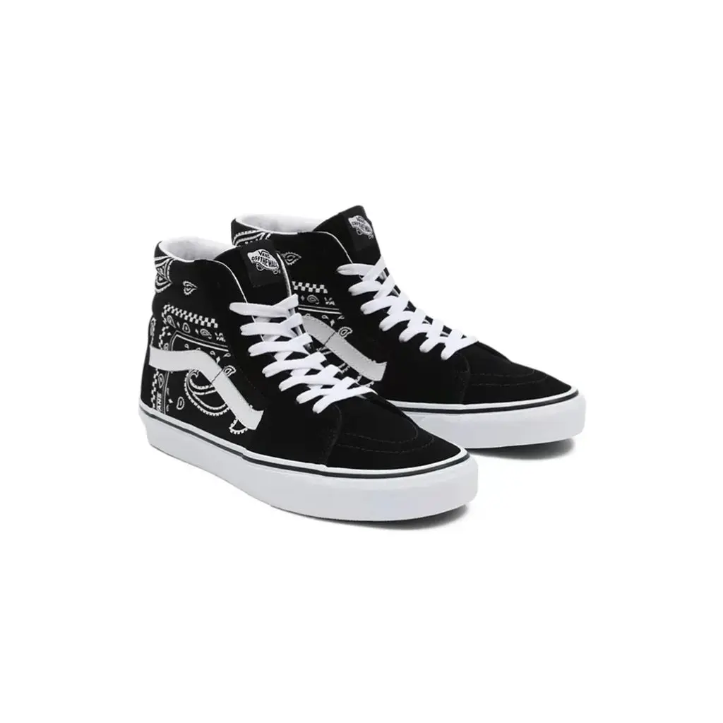 VANS Men's Sk8-Hi Peace Paisley Trainer in Suede & Canvas with a Casual Partial Print & Adjustable Laces, Waffle Rubber, All Seasons