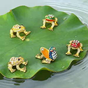 Gift for Her Diamond-Embellished Frog Jewelry Box — Collectible Frog-Shaped Ornament & Decorative Jewelry Storage Case