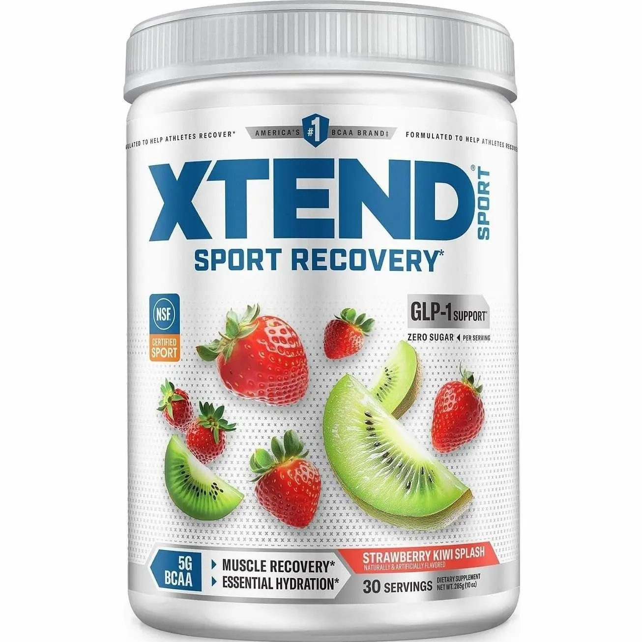 Xtend Sport BCAA Powder for Recovery, Strawberry Kiwi Splash, 30 Serv | Strawberry kiwi splash flavor with 5g BCAAs & electrolytes for muscle recovery, hydration and daily performance.
