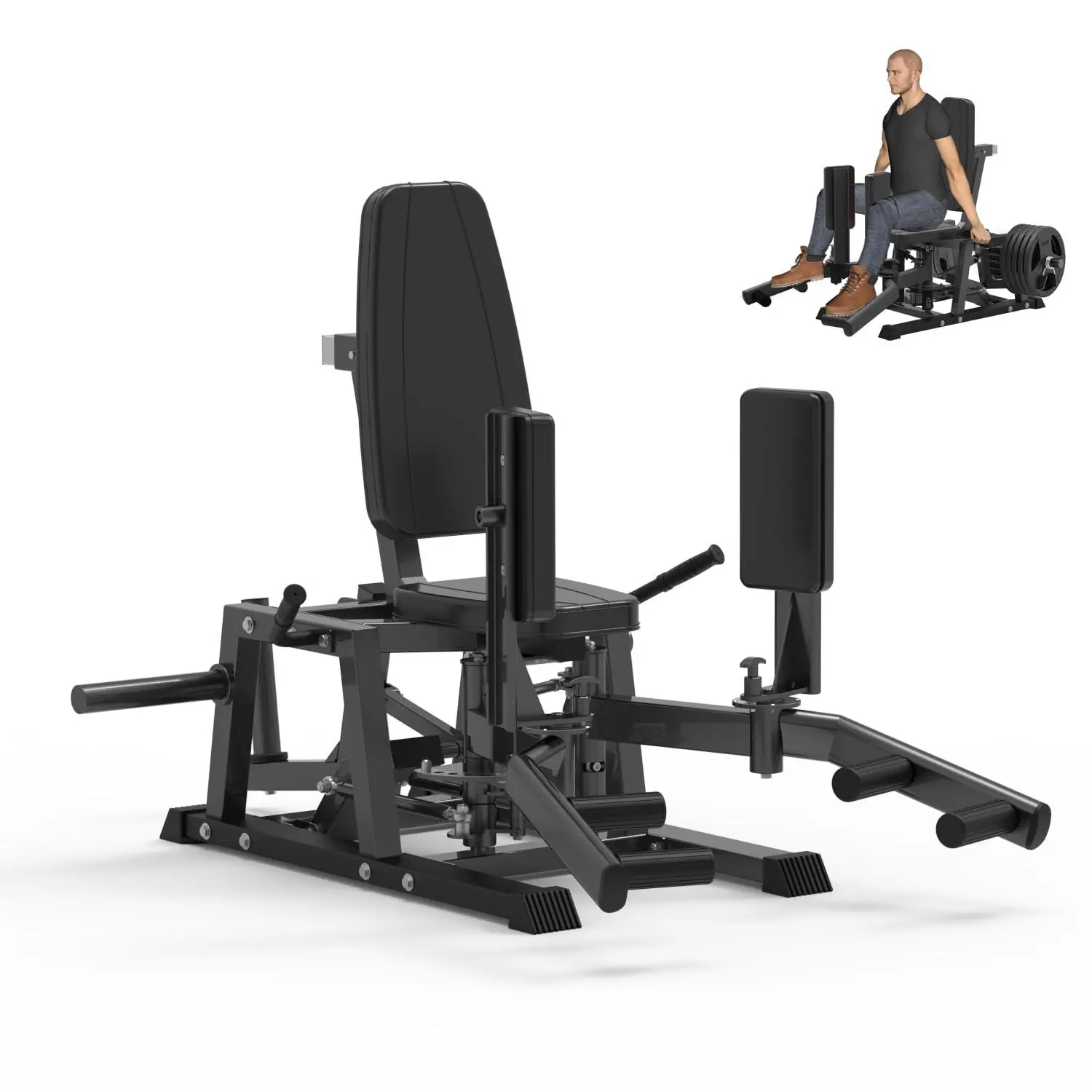 Black Hip Abductor Machine, Inner and Outer Thigh Machine, Abductor Adductor Machine, Hip Abduction Machine with 6 Levels Gear System & 4-Position Backrest Adjustment, Home Gym Equipment