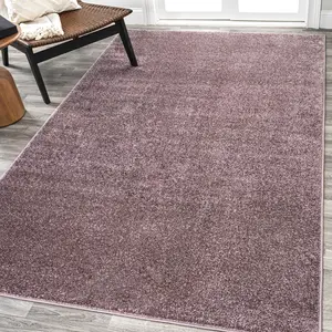 JONATHAN Y Haze Solid Low-Pile Indoor Light Purple Area Rug; for Living Room, Kitchen, Bedroom, Dining Room, Office