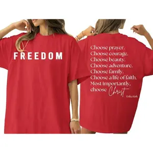 Choose Prayer Choose Christ Erika Kirk Eulogy Speech TShirt, Wear Red Graphic Shirt Gift
