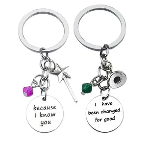 2Pc Wicked the Musical Inspired Keyring Elphaba Glinda Hat Broom Backpack Pendant Friendship Matching Keychain Gift