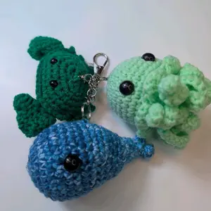 Crochet Keychain - Adorable Crochet Crab, Fish & Jellyfish Keychains - Handmade Crochet Accessories for Keys