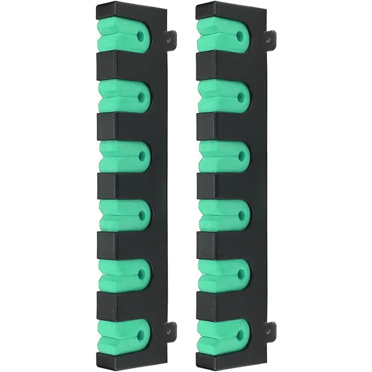 Fishing Rod Rack Holders Wall-Mounted Fishing Pole Holder & Rack, Fishing Pole Holders for Garage & Boat 6-Rod Storage Racks(Horizontal Green, 1 Pair)